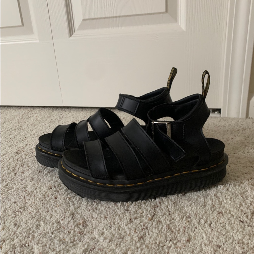 Dr. Marten Black Leather Sandals